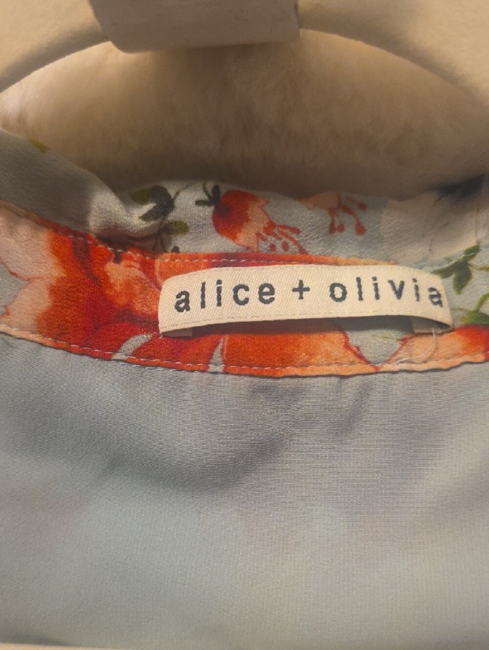 Alice + Olivia Light Blue Floral Peplum Tunic Size M - Picture 3 of 9